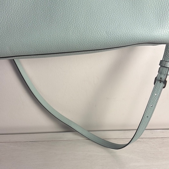 Kate Spade Light Blue‎ Leather Tote w Twilley Large Tote Multiple Compartments - Picture 7 of 13